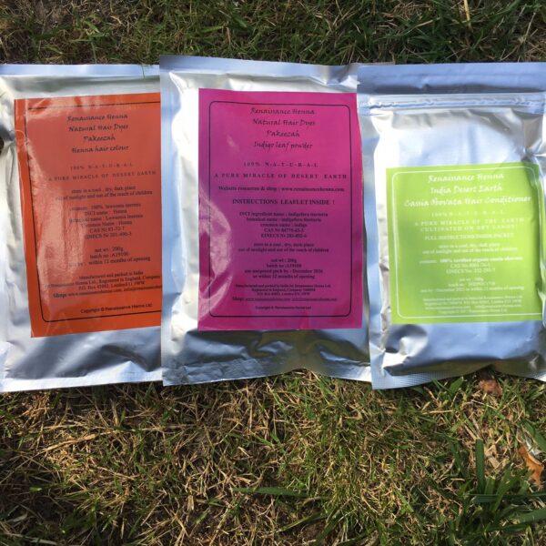 Packets of Herbal Henna Indigo Cassia Renaissance Henna