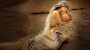 Pure henna is precious and loaded with hair benefits , photo of woman in ancient times clutching a clay pot