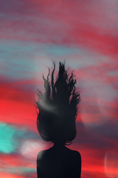 Hair Dye Allergy, picture of woman's hair and red smokey colours