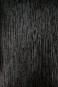 black hair swatch showing straight healthy black hair 