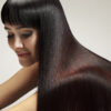 Beautiful Woman with Healthy Long Hair,natural dark brown permanent hair dye on long silky hair
