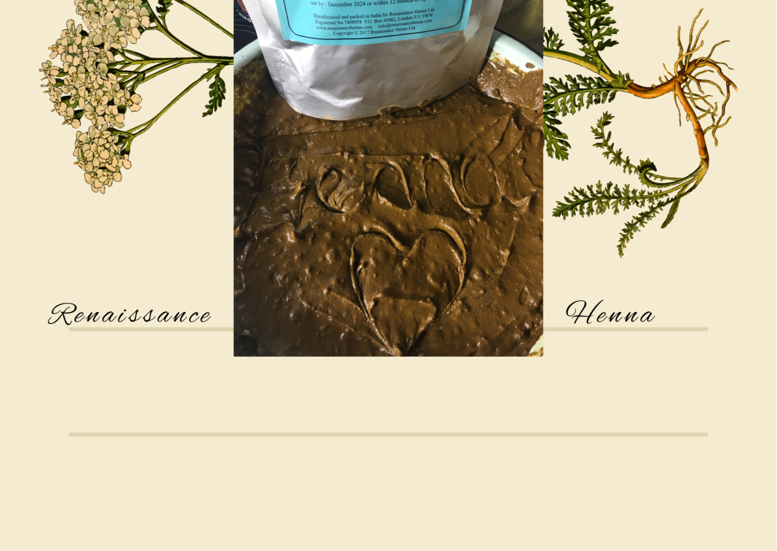 How to Store henna and inidog product packets of organic henna indigo against a plant background